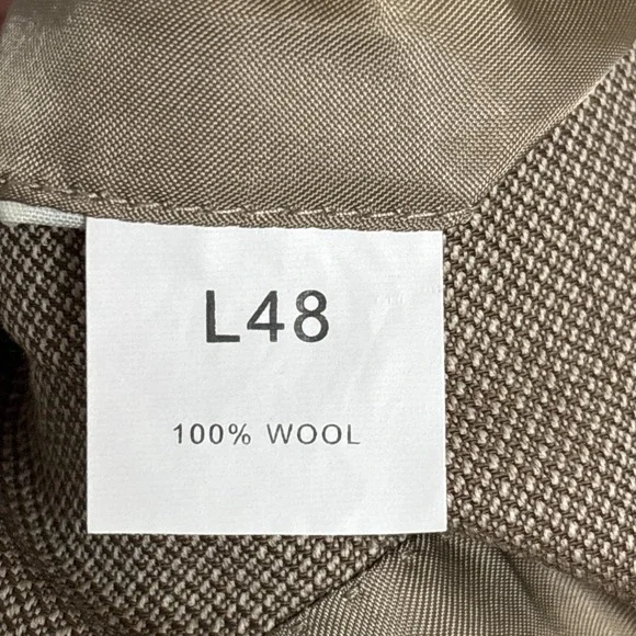 Jos A Bank Sport Coat 48L Tan Wool Birdseye Blazer Jacket Signature Classic